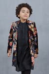 Buy_Torani_Black Jacket Silk Velvet Nisha Kshitij And Kurta Set  _Online_at_Aza_Fashions