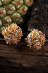 Buy_House of D'oro_Cryptopodium Beaded Cluster Studs Earrings_at_Aza_Fashions