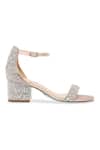 Shop Sephyr Beige Rhinestones Laena Swarovski Embellished Block Heels at Aza Fashions Shop_Sephyr_Beige Rhinestones Laena Swarovski Embellished Block Heels _at_Aza_Fashions