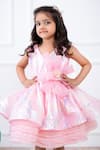 Shop Hoity Moppet Pink Organza, Tulle Sequins, Bows Work Flared Dress Online at Aza Fashions Shop_Hoity Moppet_Pink Organza, Tulle Sequins, Bows Work Flared Dress _Online_at_Aza_Fashions