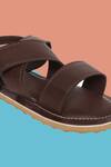 Tiber Taber_Brown Cross Strap Sandals For Boys_at_Aza_Fashions