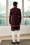 Shop_Tisa - Men_Maroon Viscose Polyester Embroidered Bandhgala And Pant Set _at_Aza_Fashions