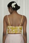 Shop_Shiori_Yellow Silk Organza Sweetheart Neck Crop Top _at_Aza_Fashions