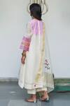 Shop_Begum_White Kurta And Dupatta Chanderi Round & Pant Set  _at_Aza_Fashions