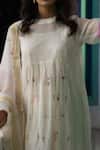Buy_Begum_White Kurta And Dupatta Chanderi Round & Pant Set  _Online_at_Aza_Fashions