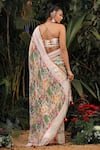 Shop_Baise Gaba_White Saree: Chiffon; Blouse Fabric: Modal Satin Printed Floral For Women_at_Aza_Fashions