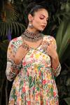 Shop_Baise Gaba_White Anarkali Chiffon Sharara Modal Satin Floral V Neck Printed And Set _Online_at_Aza_Fashions