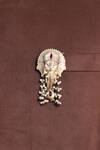 Cosa Nostraa_Gold Stones Temple Motif Antique Brooch _Online_at_Aza_Fashions