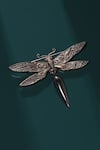 Shop_Cosa Nostraa_Red Carved Dragonfly Brooch _at_Aza_Fashions