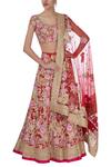 Buy_Bhairavi Jaikishan_Red And Pink Floral Bridal Lehenga Set_at_Aza_Fashions