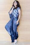 Buy_Nupur Kanoi_Grey Satin Cowl Skirt Set_Online_at_Aza_Fashions