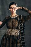 Buy_Bhumika Sharma_Black Georgette Round Printed Anarkali With Dupatta_Online_at_Aza_Fashions