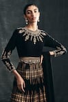 Buy_Bhumika Sharma_Black Georgette Round Printed Anarkali With Dupatta _Online_at_Aza_Fashions