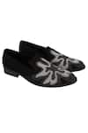 Buy_Veruschka by Payal Kothari_Black Suede Embroidered Loafers _at_Aza_Fashions