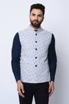 Buy_Spring Break_White 100% Cotton Printed Nehru Jacket _at_Aza_Fashions