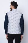 Shop_Spring Break_White 100% Cotton Printed Nehru Jacket _at_Aza_Fashions