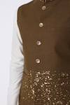 Buy_Spring Break_Brown Cotton Foil Print Bundi _Online_at_Aza_Fashions