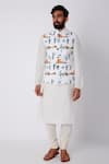 Buy_Spring Break_White Cotton Printed Bundi_at_Aza_Fashions
