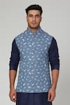 Spring Break Blue Cotton Printed Bundi Online at Aza Fashions Spring Break_Blue Cotton Printed Bundi_Online_at_Aza_Fashions