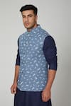 Buy Spring Break Blue Cotton Printed Bundi Online at Aza Fashions Buy_Spring Break_Blue Cotton Printed Bundi_Online_at_Aza_Fashions