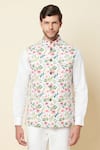 Buy_Spring Break_White Linen Printed Bundi _Online_at_Aza_Fashions