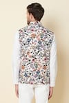 Shop_SPRING BREAK_White Linen Printed Bundi _at_Aza_Fashions