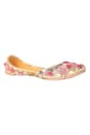 5Elements_Gold Embroidered Floral Juttis _Online_at_Aza_Fashions