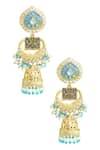 Buy_Belsi's_Gold Plated Bead Handcrafted Drop Jhumkas _at_Aza_Fashions