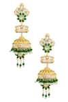 Buy_Belsi's_Gold Plated Bead Handcrafted Floral Jhumkas _at_Aza_Fashions