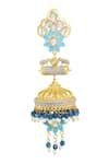 Shop_Belsi's_Gold Plated Bead Handcrafted Floral Jhumkas _at_Aza_Fashions