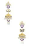 Buy_Belsi's_Gold Plated Bead Handcrafted Floral Jhumkas _at_Aza_Fashions