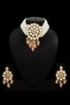 Buy_Belsi's_Gold Plated Kundan Polki Pendant Choker Set _at_Aza_Fashions