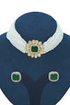 Buy_Belsi's_Green Stone And Pearls Embellished Choker Set _at_Aza_Fashions