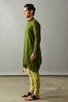 Buy_Agape_Green Cotton Embroidered Thread Asymmetric Kurta Set _Online_at_Aza_Fashions