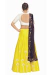 Shop_Salt And Spring_Yellow Net, Chanderi Floral Motifs Round Embroidered Lehenga Set _at_Aza_Fashions