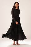 Buy_Dot_Black Cotton Anarkali _at_Aza_Fashions