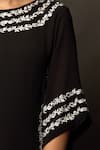 Shop_Jasmine Bains_Black Cupro Georgette Round Embroidered Kaftan And Pant Set _Online_at_Aza_Fashions