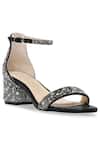 Buy Sephyr Black Stones, Rhinestones Laena Swarovski Embellished Block Heels at Aza Fashions Buy_Sephyr_Black Stones, Rhinestones Laena Swarovski Embellished Block Heels _at_Aza_Fashions
