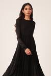 Buy_Dot_Black Cotton Anarkali _Online_at_Aza_Fashions