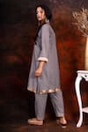 Buy_Tashee_Blue Cotton Round Block Print Kurta And Pant Set  _Online_at_Aza_Fashions