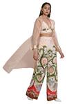 Buy_Limerick by Abirr N' Nanki_Pink Crepe Printed Pants _at_Aza_Fashions