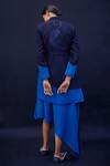 Shop_AMPM_Blue Astrid Wool Leopard Asymmetric Jacket_at_Aza_Fashions
