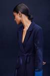 Buy_AMPM_Blue Astrid Wool Leopard Asymmetric Jacket_Online_at_Aza_Fashions