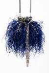 Buy SG Collection By Sonia Gulrajani Blue Feathers Papillion Velvet Embroidered Potli Bag at Aza Fashions Buy_SG Collection By Sonia Gulrajani_Blue Feathers Papillion Velvet Embroidered Potli Bag _at_Aza_Fashions