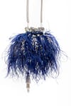SG Collection By Sonia Gulrajani Blue Feathers Papillion Velvet Embroidered Potli Bag Online at Aza Fashions SG Collection By Sonia Gulrajani_Blue Feathers Papillion Velvet Embroidered Potli Bag _Online_at_Aza_Fashions