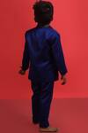 Shop_Lil Angels_Blue Satin Single Breasted Blazer _at_Aza_Fashions