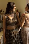 Shop_Basanti - Kapde Aur Koffee_Green Blouse-raw Silk Sequin Embroidered Lehenga Set_Online_at_Aza_Fashions