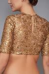 Shop_RI.Ritu Kumar_Gold Embellished Saree Blouse_at_Aza_Fashions