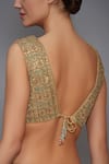 Shop_RI.Ritu Kumar_Beige Net Embroidered Blouse _at_Aza_Fashions