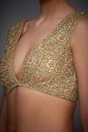 Buy_RI.Ritu Kumar_Beige Net Embroidered Blouse _Online_at_Aza_Fashions